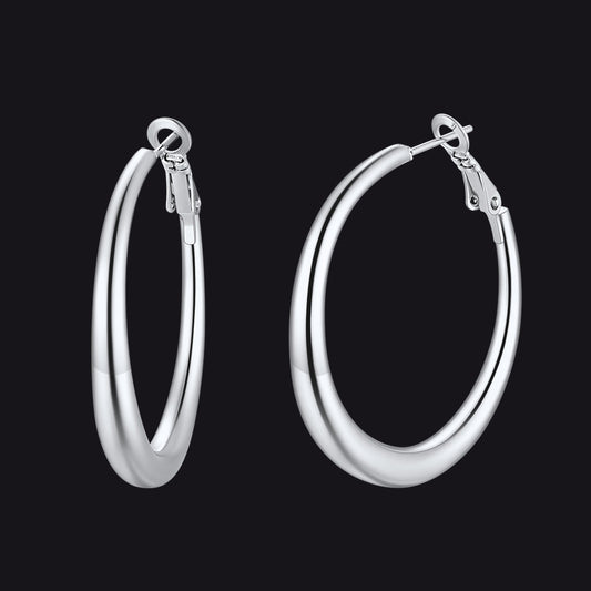 40/60/80mm Simple Thin Hoop Earrings for