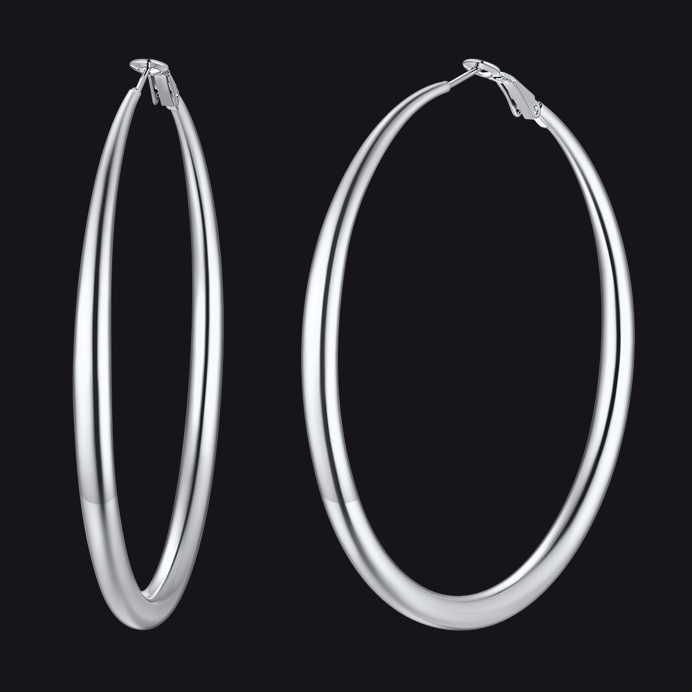 40/60/80mm Simple Thin Hoop Earrings for