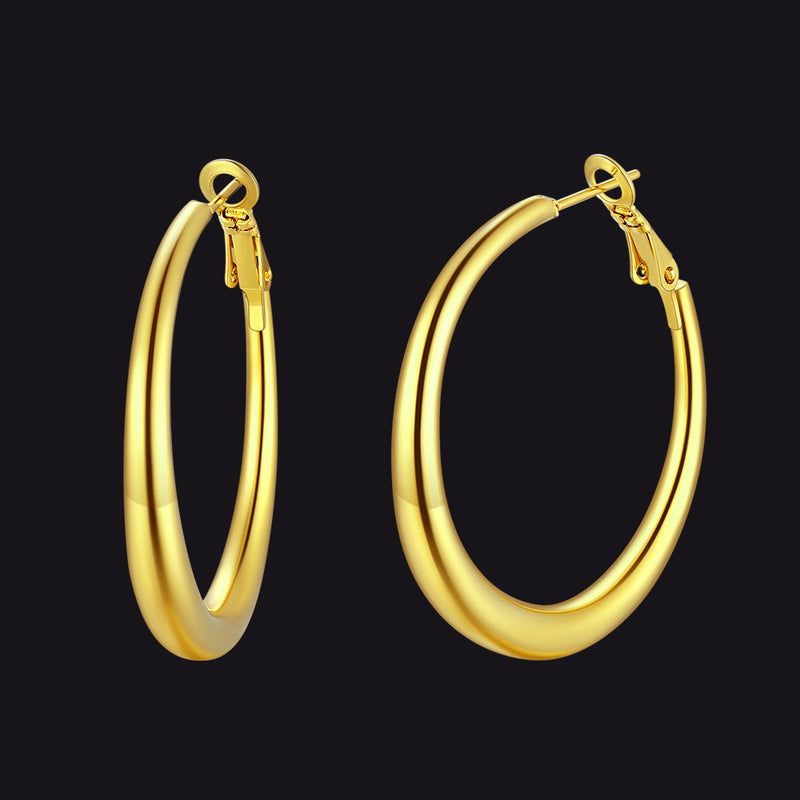 40/60/80mm Simple Thin Hoop Earrings for
