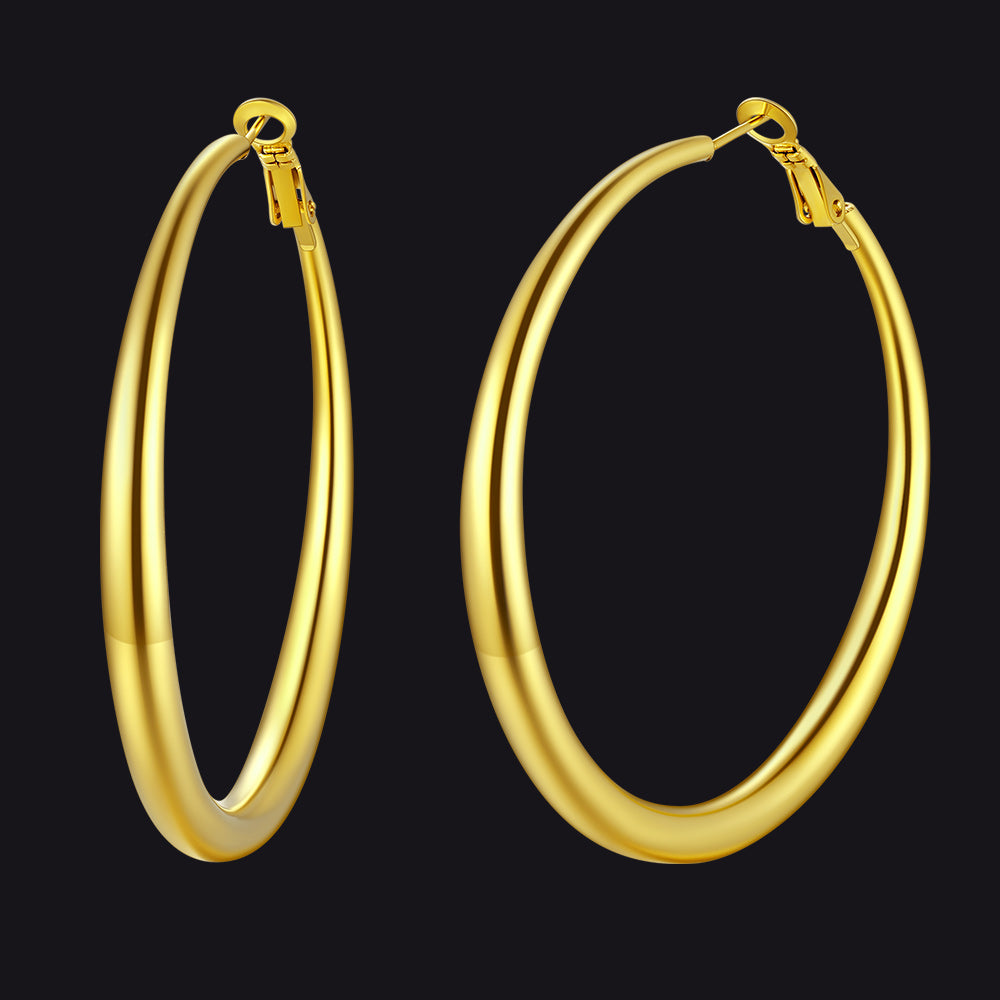 40/60/80mm Simple Thin Hoop Earrings for