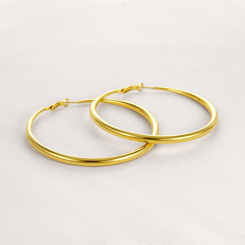 40/60/80mm Simple Thin Hoop Earrings for