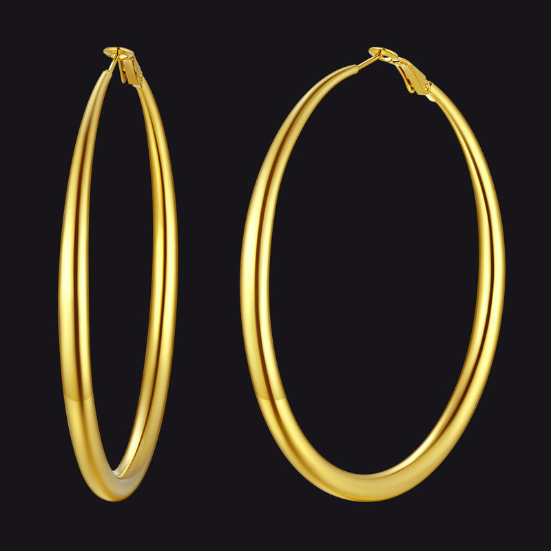 40/60/80mm Simple Thin Hoop Earrings for