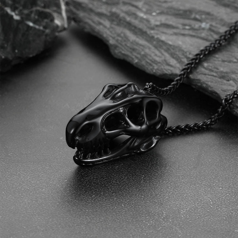 T-rex Dinosaur Skull Head Necklace Pendant for