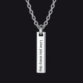 Custom Minimalist Engraved Vertical Bar Necklace for