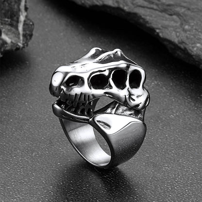 Biker Animal Chunky Dinosaur Head Stainless Steel Ring for