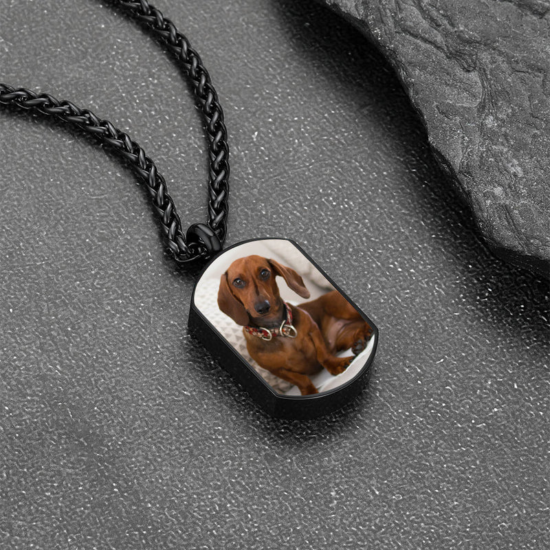 Customized Cremation Picture Urn Pet Ashed Dog Tag Necklace for Dog