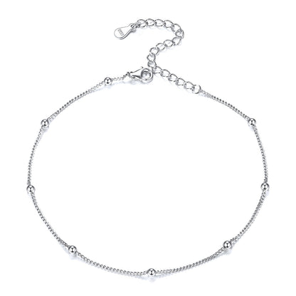 925 Sterling Silver Anklet With Beaded for