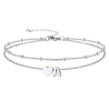 Initial Heart Layered Anklet With Heart for