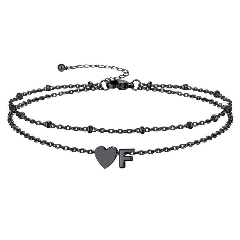 Initial Heart Layered Anklet With Heart for