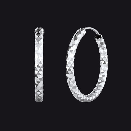 925 Sterling Silver 30/50/70mm Simple Hoop Earrings for