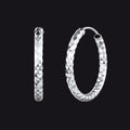 925 Sterling Silver 30/50/70mm Simple Hoop Earrings for