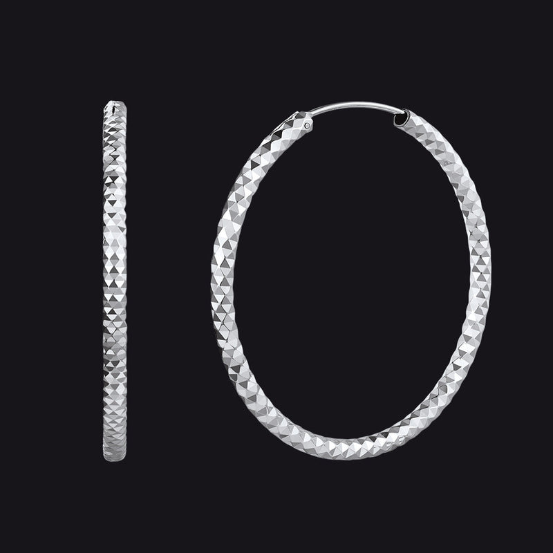 925 Sterling Silver 30/50/70mm Simple Hoop Earrings for