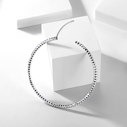 925 Sterling Silver 30/50/70mm Simple Hoop Earrings for