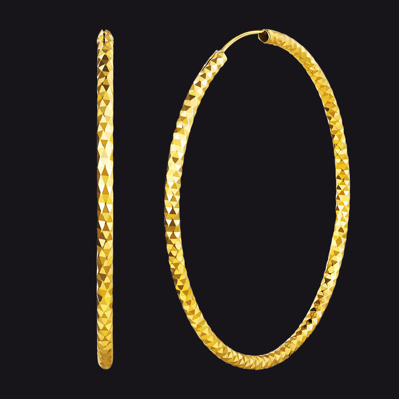 925 Sterling Silver 30/50/70mm Simple Hoop Earrings for