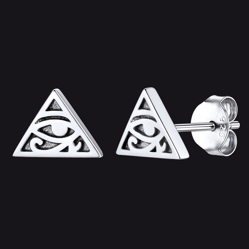 Sterling Silver Eye of Ra Stud Earrings for