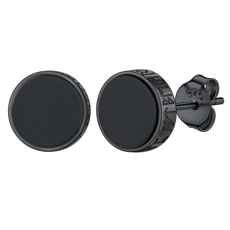 Black Onyx Diamond Stud Earrings for Sterling Silver