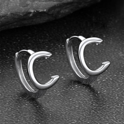 Sterling Silver Initial Letter A-z Hoop Earrings for