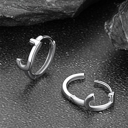 Sterling Silver Initial Letter A-z Hoop Earrings for