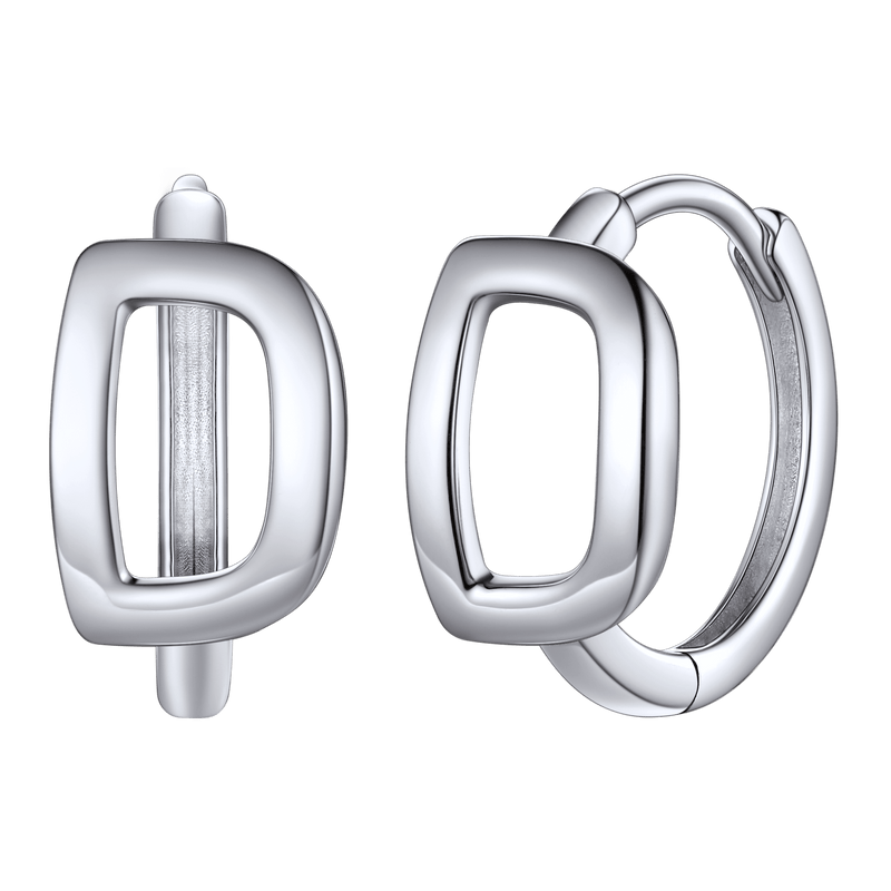 Sterling Silver Initial Letter A-z Hoop Earrings for