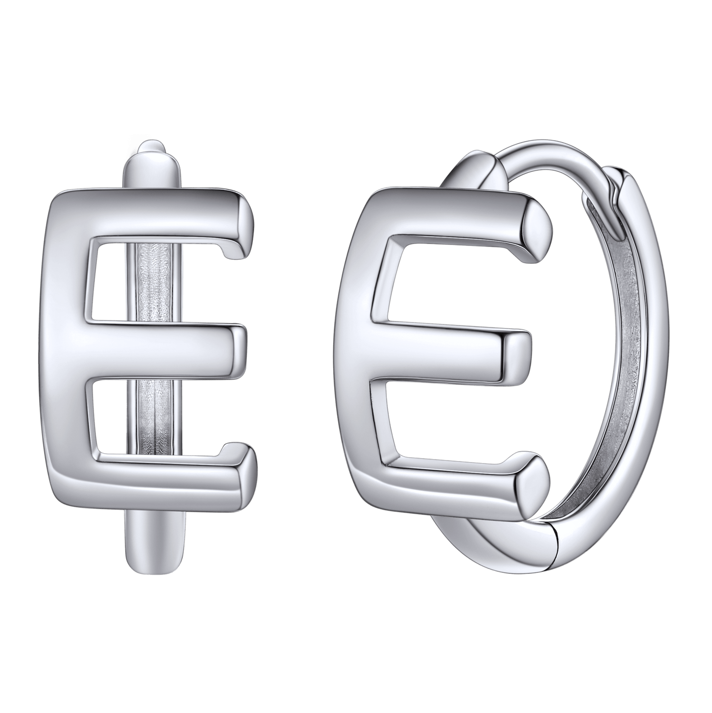 Sterling Silver Initial Letter A-z Hoop Earrings for