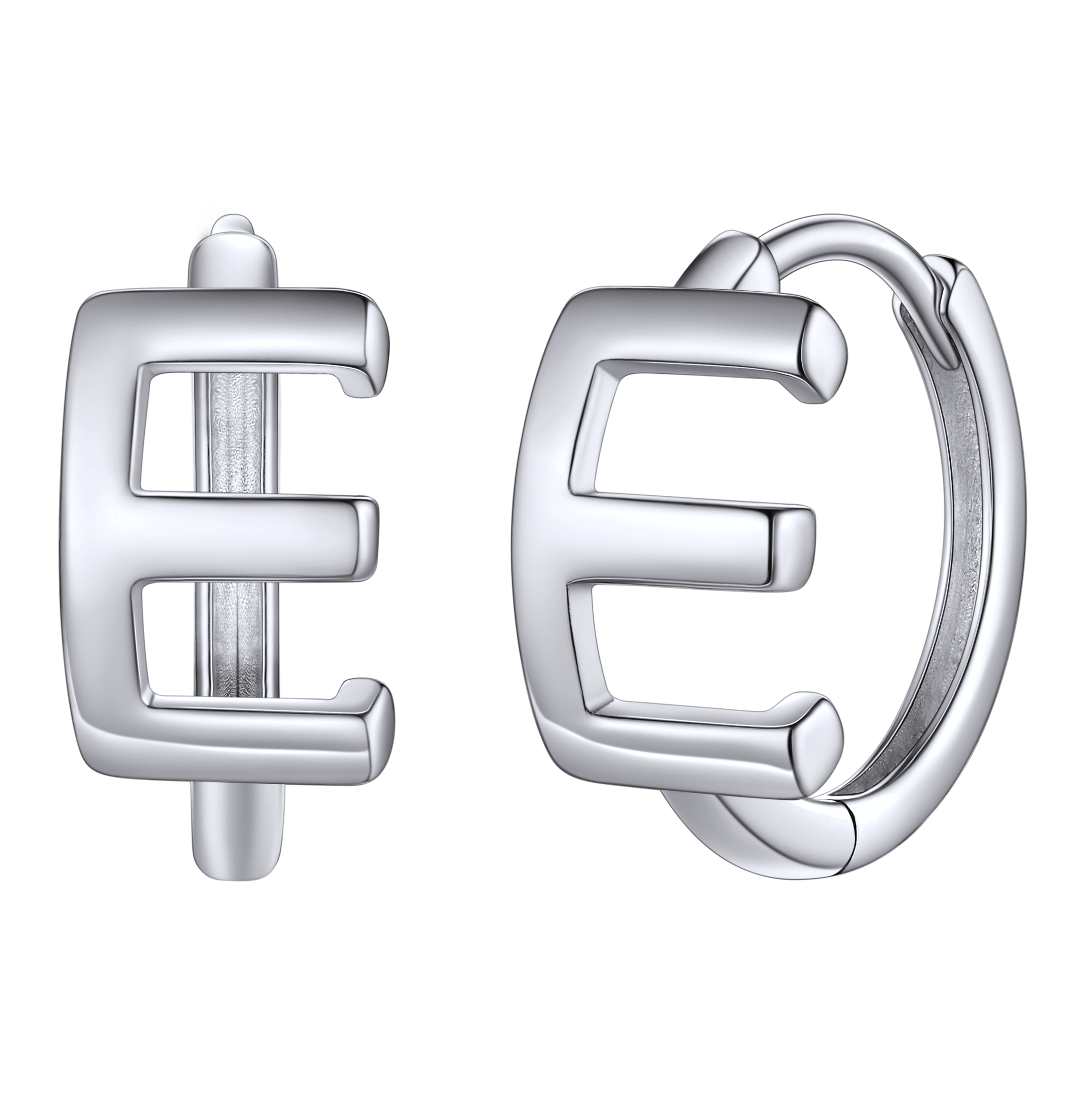 Sterling Silver Initial Letter A-z Hoop Earrings for