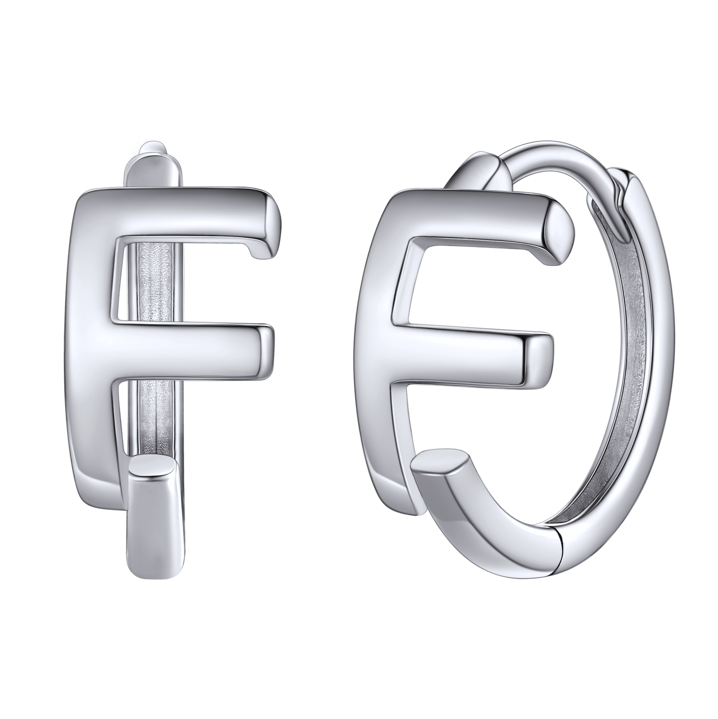 Sterling Silver Initial Letter A-z Hoop Earrings for