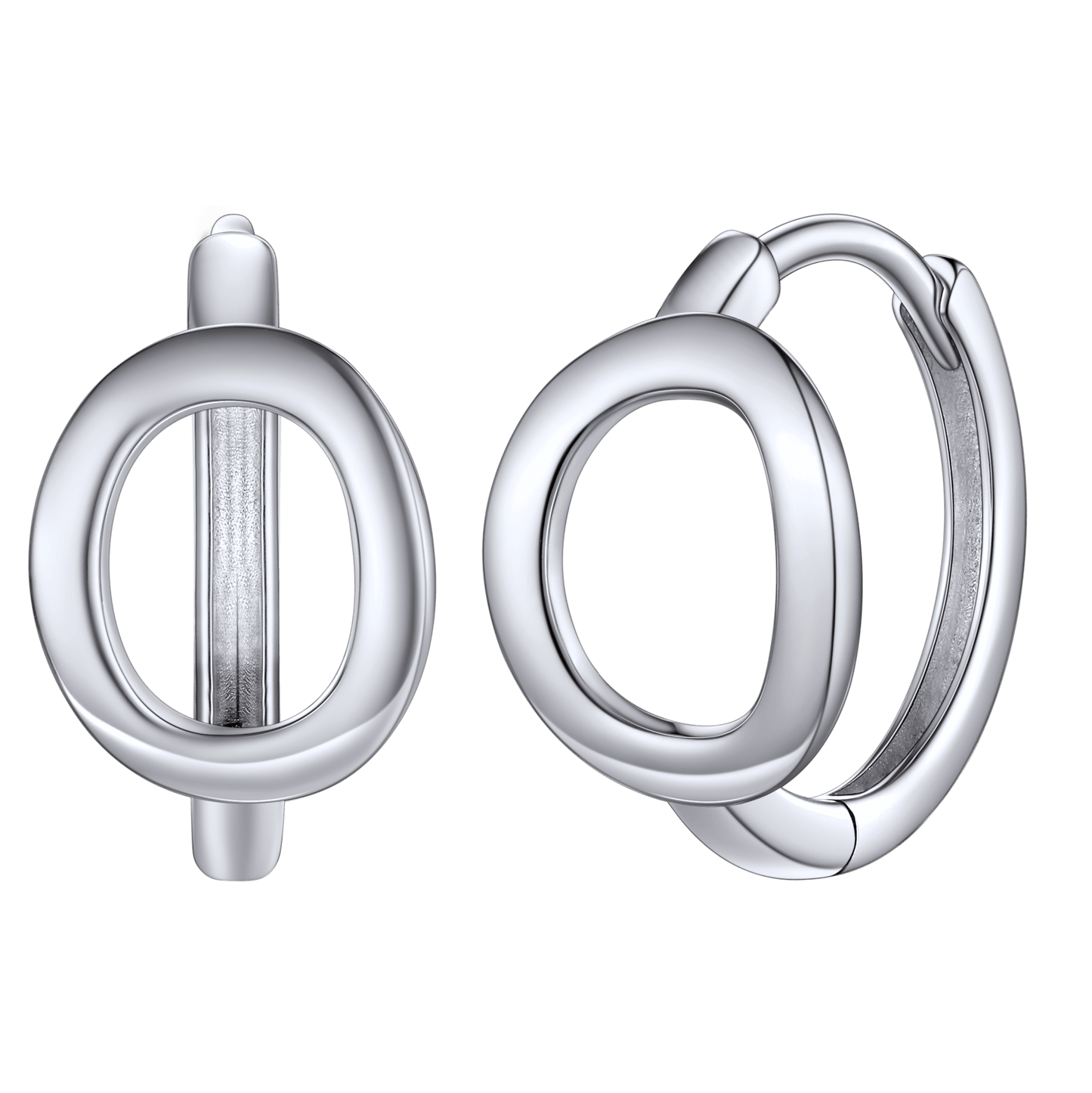 Sterling Silver Initial Letter A-z Hoop Earrings for