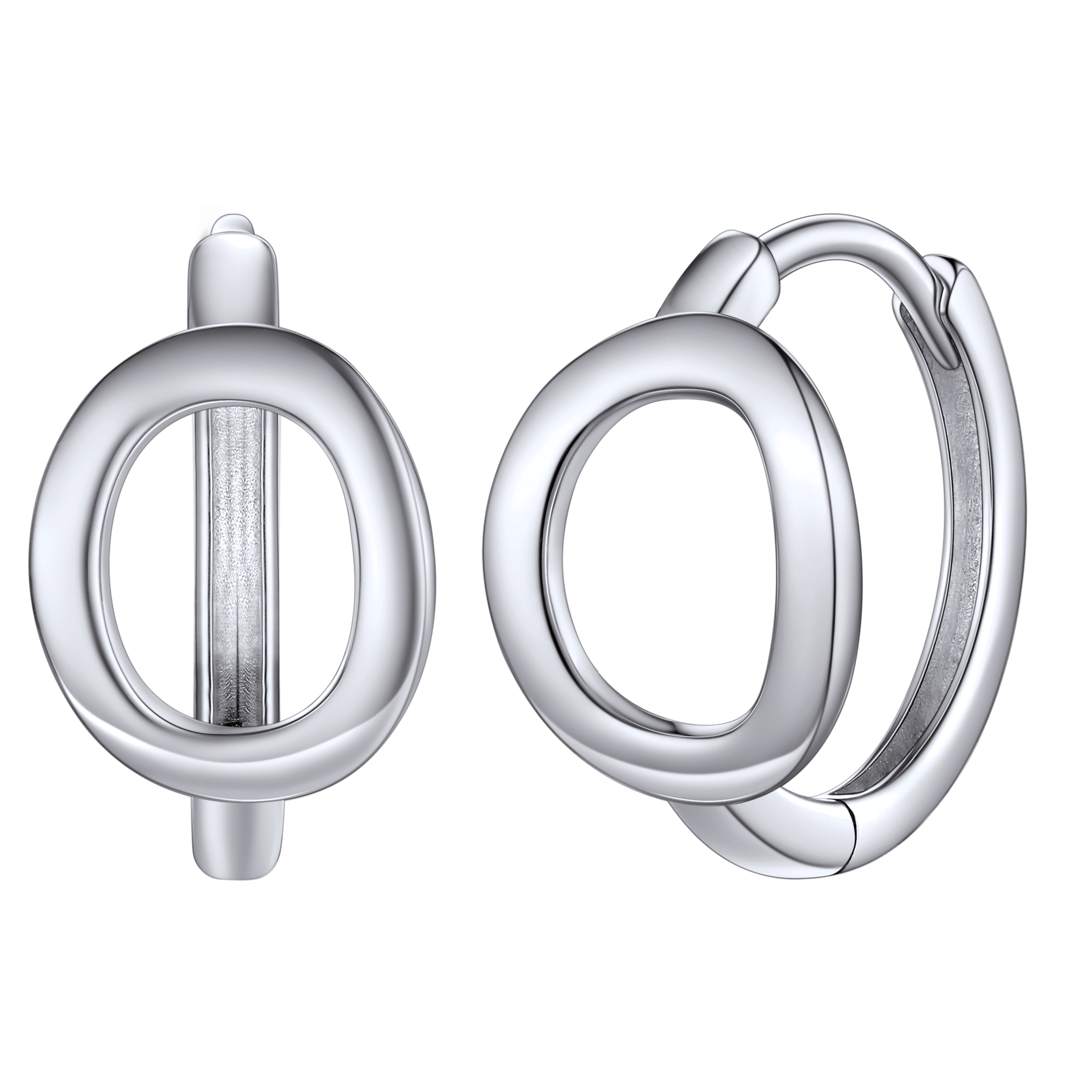 Sterling Silver Initial Letter A-z Hoop Earrings for
