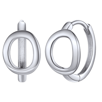 Sterling Silver Initial Letter A-z Hoop Earrings for