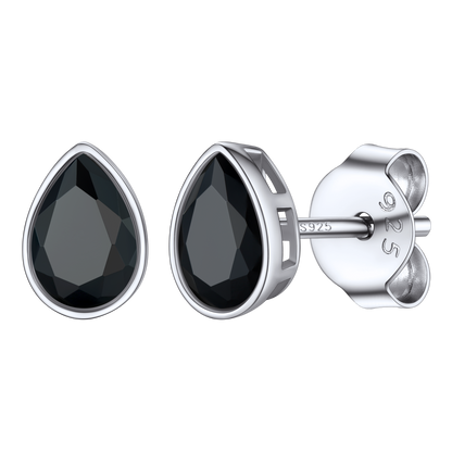 Flash Silver Water Drop Cubic Zirconia Stud Earrings for