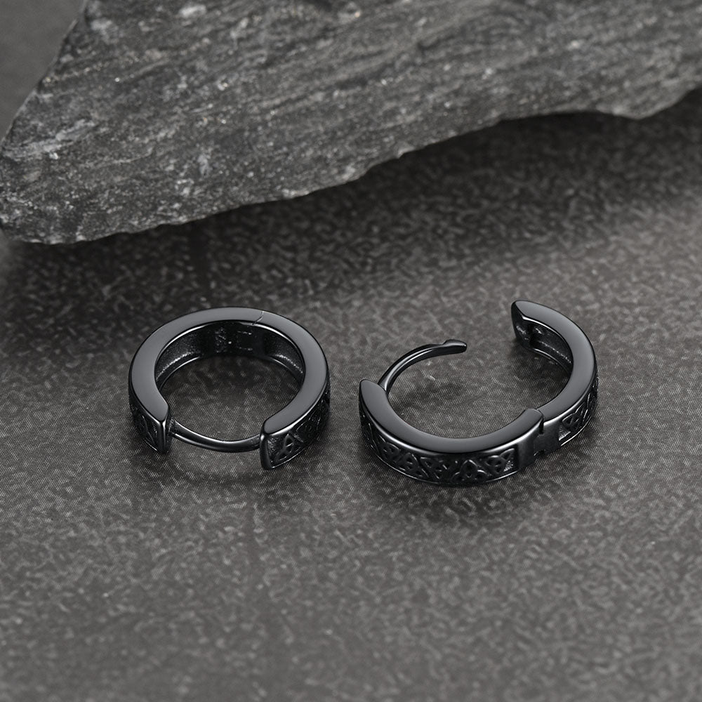 Sterling Silver Celtic Knot Huggie Hoop Earrings for