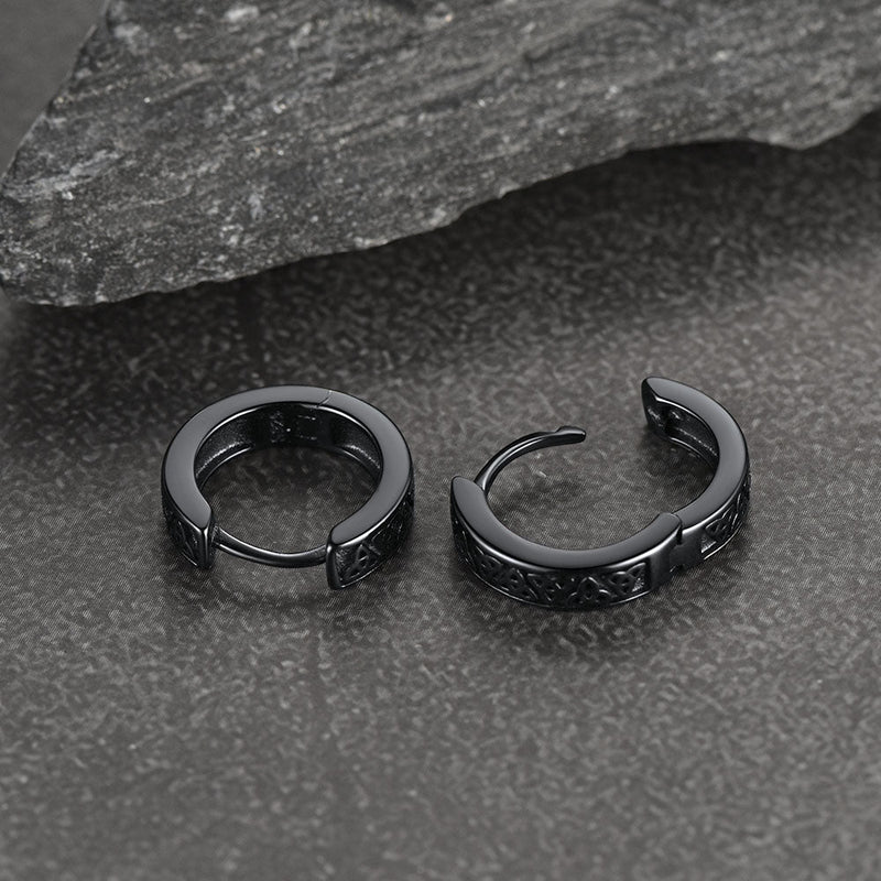 Sterling Silver Celtic Knot Huggie Hoop Earrings for