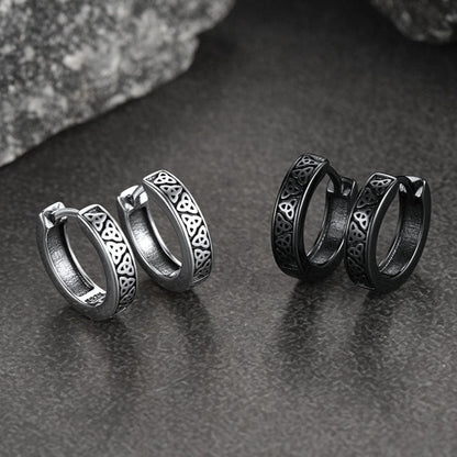 Sterling Silver Celtic Knot Huggie Hoop Earrings for