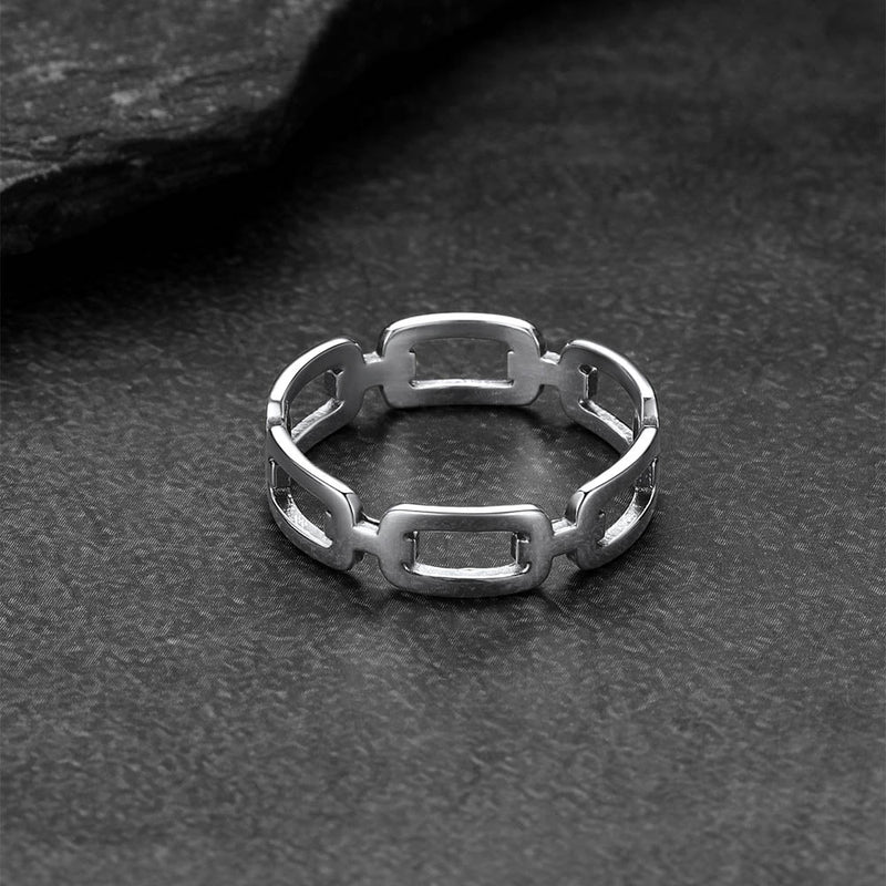 925 Sterling Silver Chain Link Rings for