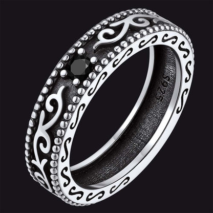 Sterling Silver Black Onyx Celtic Ring for