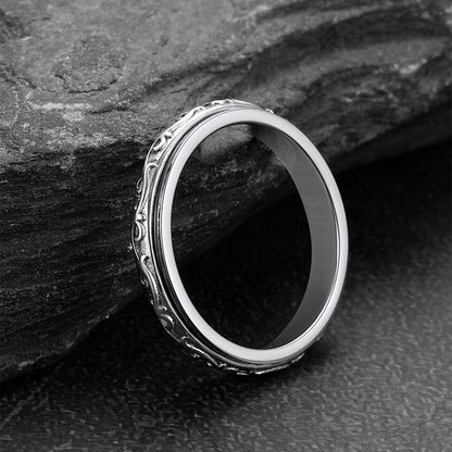 Sterling Silver Celtic Fidget Anxiety Band Ring for Couple