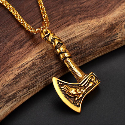 Norse Viking Battle Axe Necklace Amulet Jewelry for