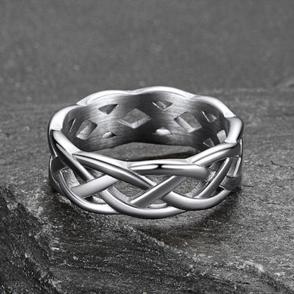 Irish Celtic Knot Band Ring Stainless Steel for