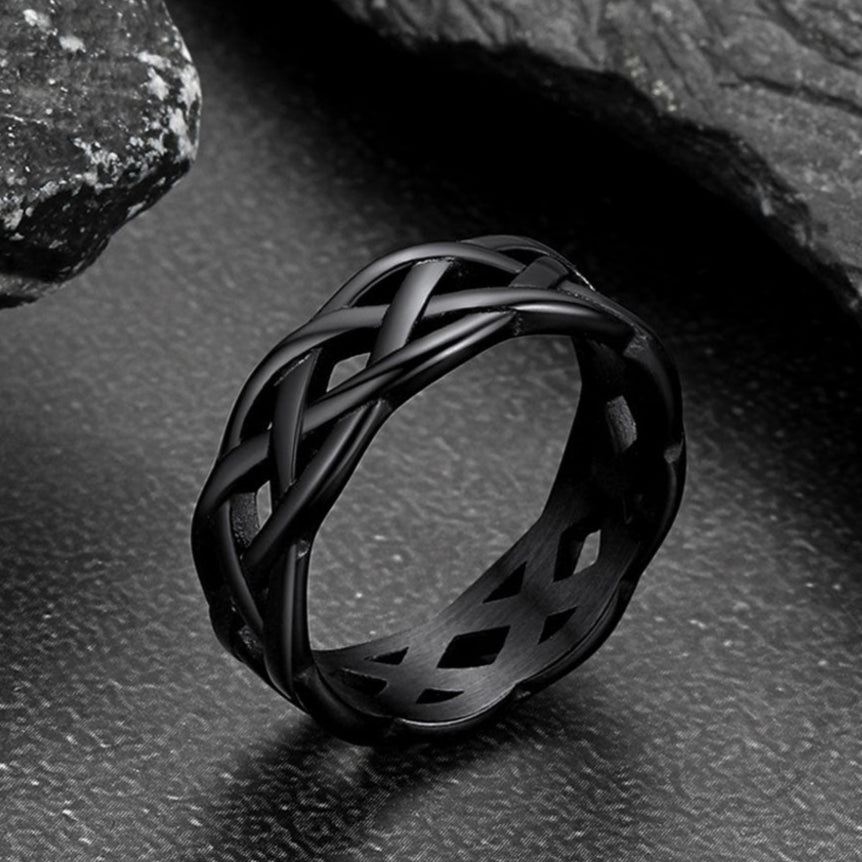 Irish Celtic Knot Band Ring Stainless Steel for
