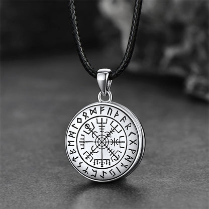 Personalized Photo Locket Necklace With Viking Compass for