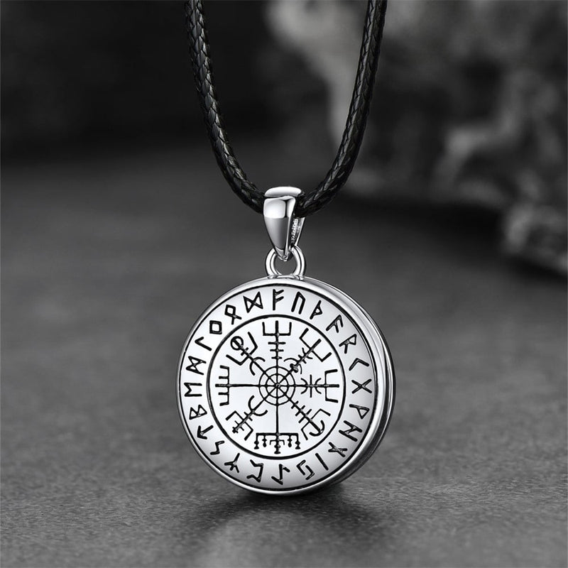 Personalized Photo Locket Necklace With Viking Compass for