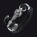 Viking Mjolnir Thor's Hammer Leather Bracelet for