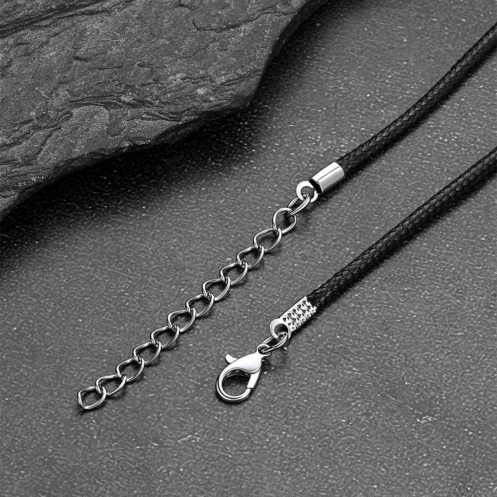 Dragon Circle Necklace With Leather Chain for