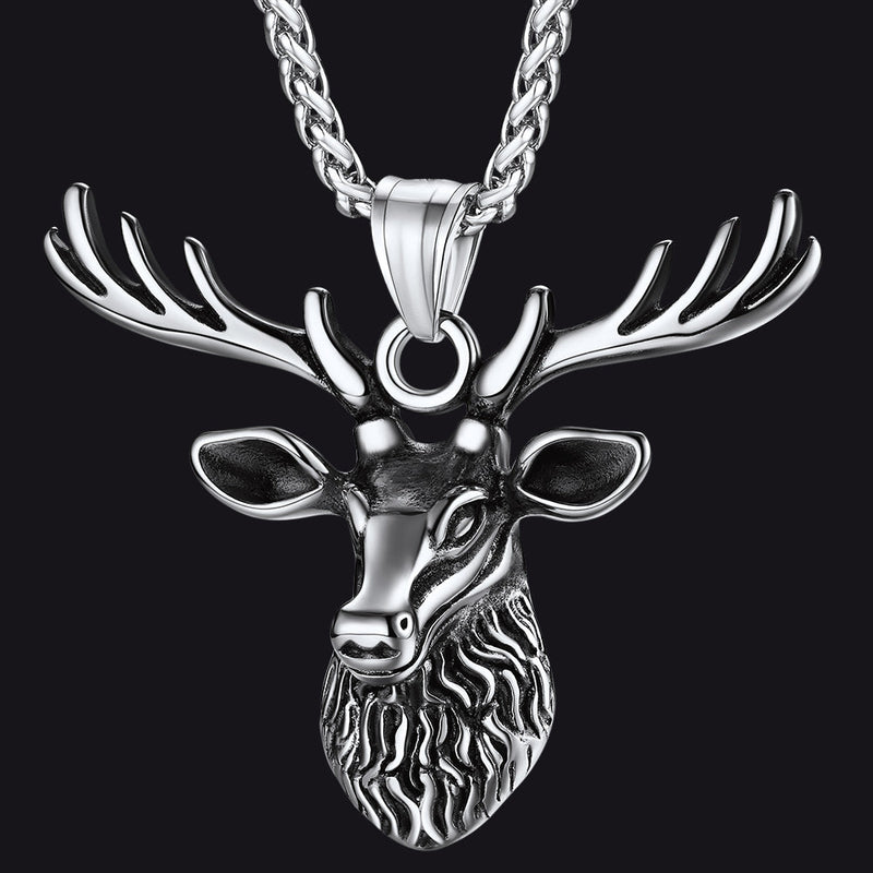 Viking Deer Necklace Pendant for