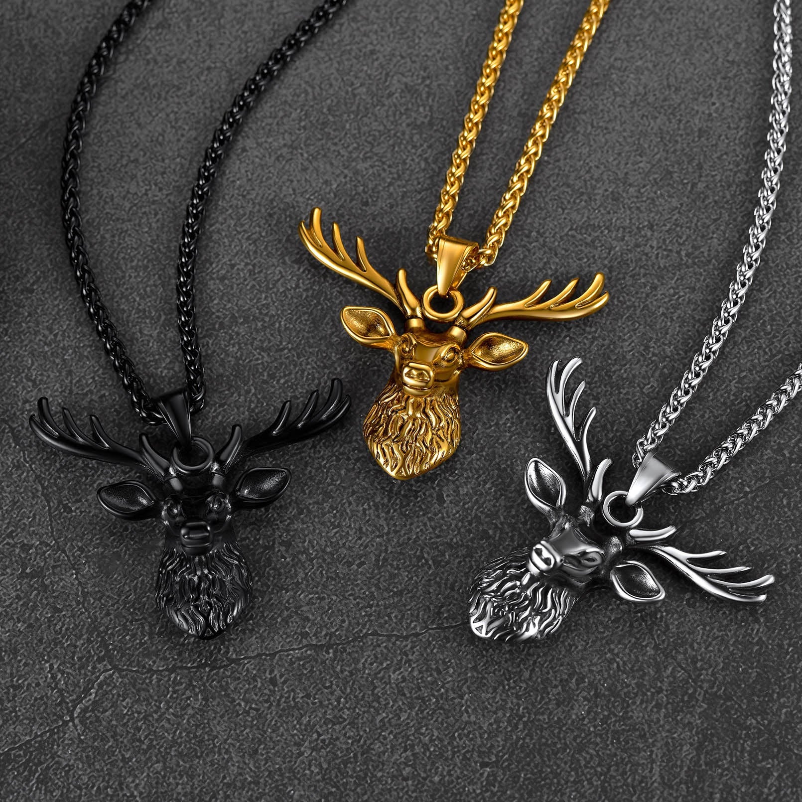 Viking Deer Necklace Pendant for