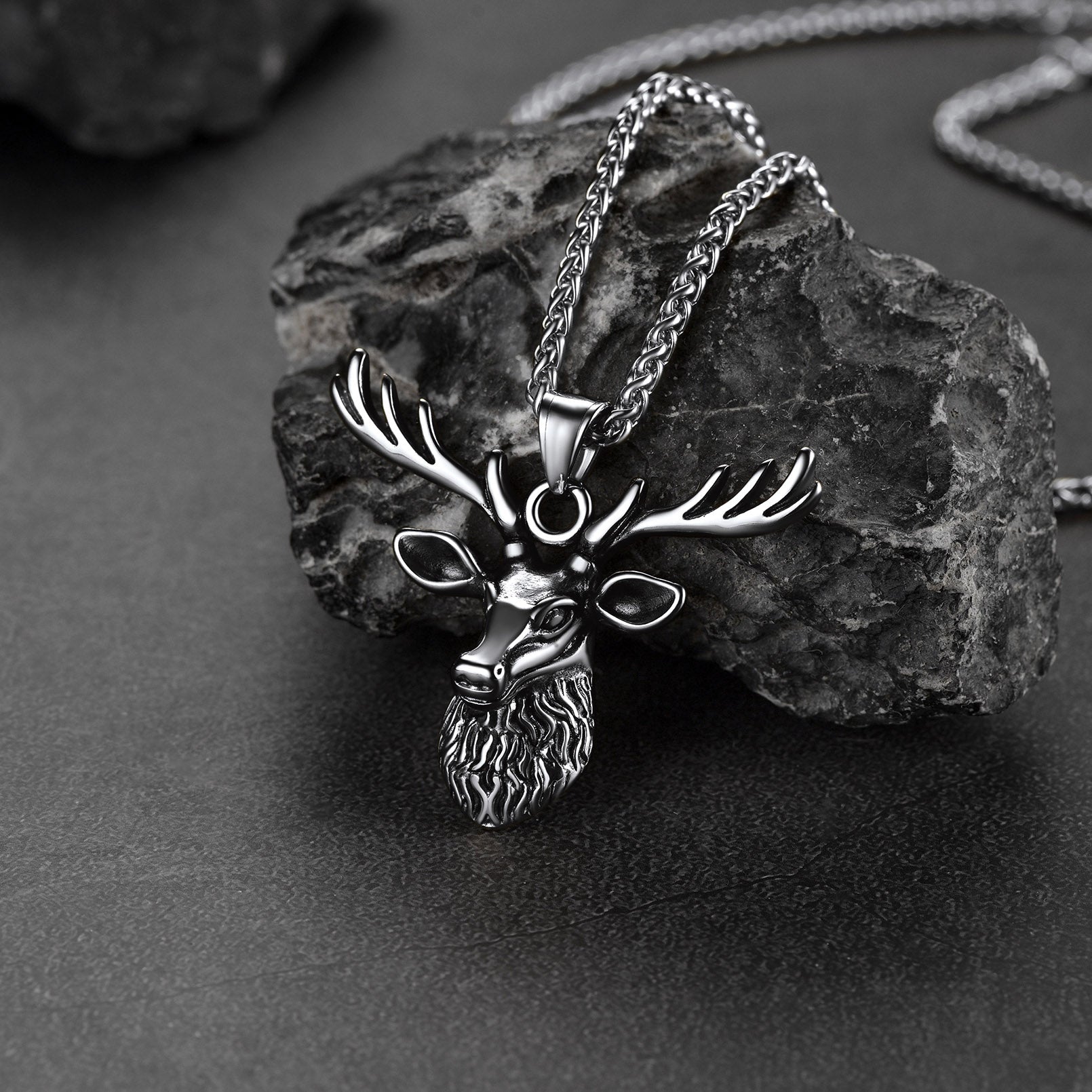 Viking Deer Necklace Pendant for