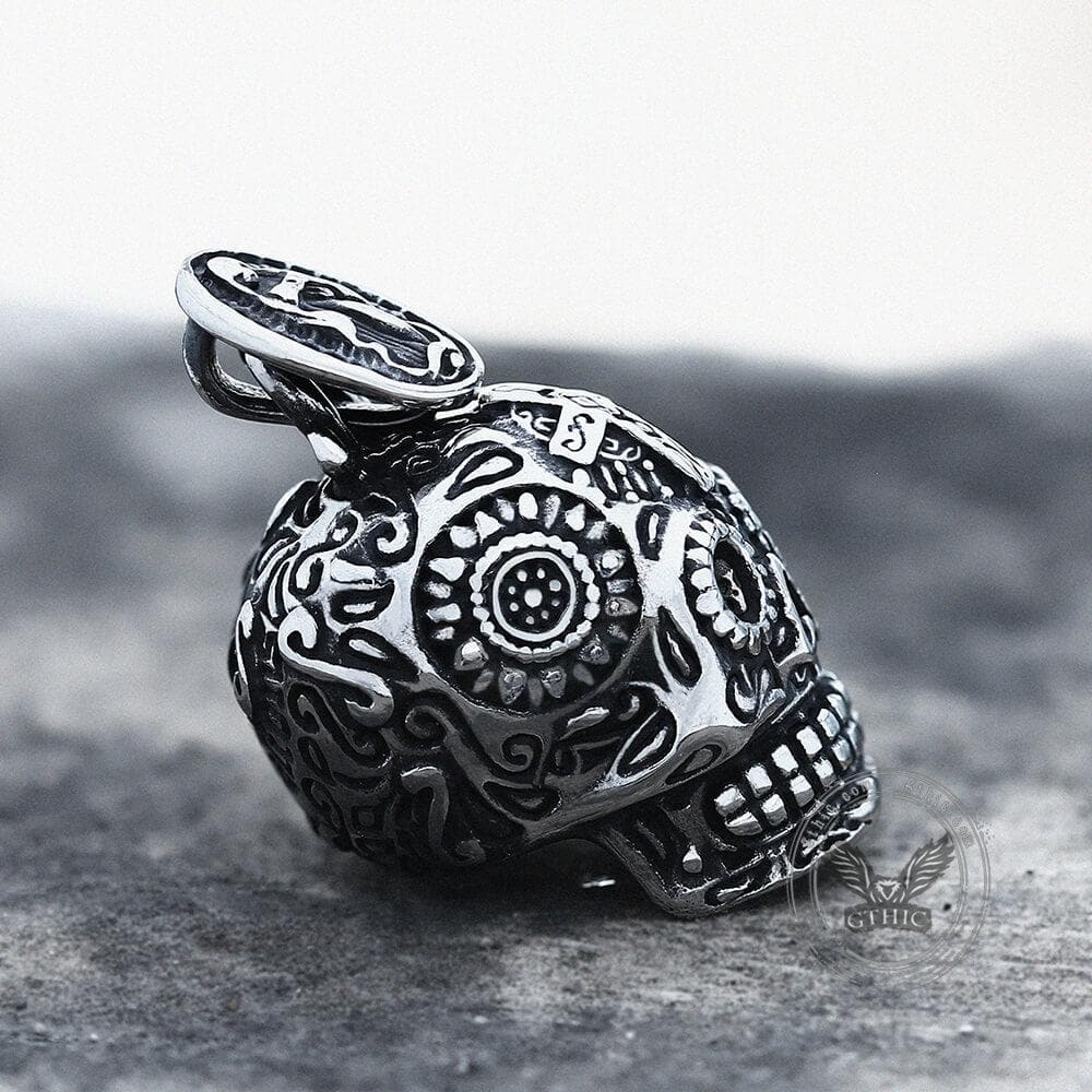 Cross Sugar Skull Pendant