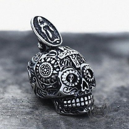 Cross Sugar Skull Pendant