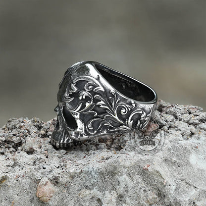 Pattern Stainless Steel Skull Ring