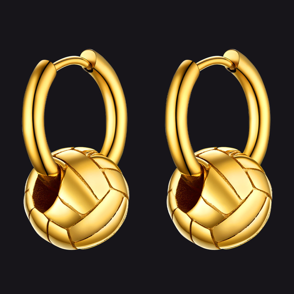 Flash Volleyball Dangle Hoop Earrings for